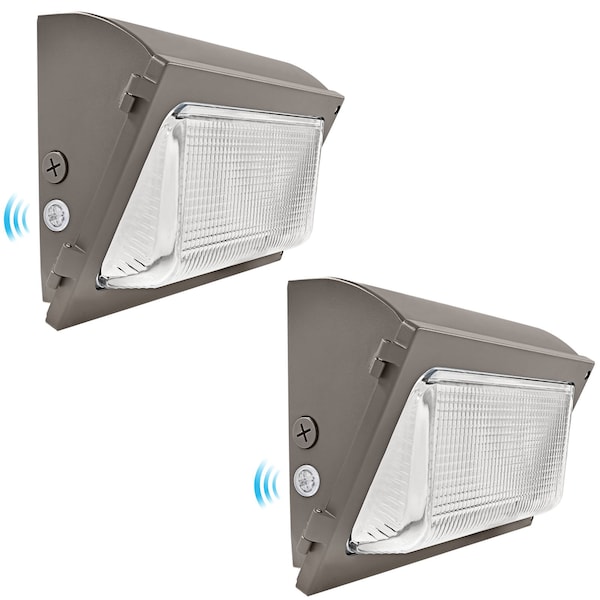 Luxrite Slim Outdoor LED Wall Pack Dusk to Dawn 72/96/120W Up to 16200LM 3CCT 3000K-5000K IP65, 2PK LR40570-2PK - main